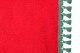 Bäddgardin i mockalook, 3-delad, med tofs och pompom röd grön Längd 149 cm