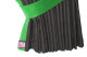 Suede-look truck window curtains 4-piece, with imitation leather edge anthracite-black green Length 95 cm