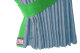 Wildlederoptik Lkw Scheibengardinen 4 teilig, mit Kunstlederkante hellblau grün Länge 110 cm