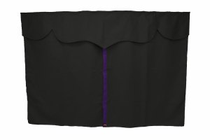 Vrachtwagengordijnen, su&egrave;delook, kunstleren rand, sterk verduisterend effect antraciet-zwart lila Length149 cm