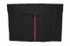 Lkw Bettgardinen, Wildlederoptik, Kunstlederkante, stark abdunkelnd anthrazit-schwarz pink Länge149 cm