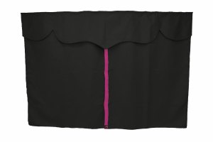 Vrachtwagengordijnen, su&egrave;delook, kunstleren rand, sterk verduisterend effect antraciet-zwart Roze Lengte 179 cm