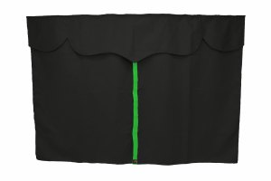 Vrachtwagengordijnen, su&egrave;delook, kunstleren rand, sterk verduisterend effect antraciet-zwart groen Lengte 179 cm