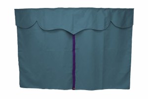 Lkw Bettgardinen, Wildlederoptik, Kunstlederkante, stark abdunkelnd dunkelblau flieder L&auml;nge149 cm