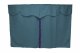 Truck bed curtains, suede look, imitation leather edge, strong darkening effect dark blue lillac Länge149 cm