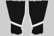 Wildlederoptik Lkw Scheibengardinen 4 teilig, mit Fransen anthrazit-schwarz weiß Länge 95 cm