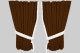 Wildlederoptik Lkw Scheibengardinen 4 teilig, mit Fransen grizzly weiß Länge 110 cm