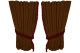 Suede look truck window curtains 4 pieces, with fringes grizzly bordeaux Length 95 cm
