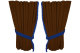 Suede look truck window curtains 4 pieces, with fringes grizzly blue Length 95 cm