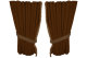 Suede look truck window curtains 4 pieces, with fringes grizzly caramel Length 95 cm