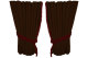 Suede look truck window curtains 4 pieces, with fringes dark brown bordeaux Length 95 cm