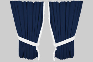 Suede look truck window curtains 4 pieces, with fringes...