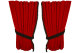 Wildlederoptik Lkw Scheibengardinen 4 teilig, mit Fransen rot braun Länge 95 cm