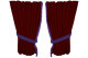 Suede look truck window curtains 4 pieces, with fringes bordeaux lilac Length 110 cm