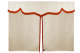 Sänggardin i mockalook med fransar, 3-delad Beige orange Längd 179 cm