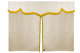 Sänggardin i mockalook med fransar, 3-delad Beige gul Längd 149 cm