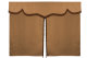 Sänggardin i mockalook med fransar, 3-delad Karamell brun Längd 149 cm