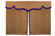 Wildlederoptik Lkw Bettgardine 3 teilig, mit Fransen caramel flieder Länge 149 cm