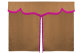 Tenda da letto 3 pezzi in simil-camoscio, con frange caramello Pink Lunghezza 179 cm