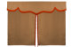 Tenda da letto 3 pezzi in simil-camoscio, con frange caramello arancione Lunghezza 149 cm