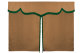 Sänggardin i mockalook med fransar, 3-delad Karamell grön Längd 179 cm