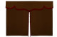 Suede look truck bed curtain 3-piece, with fringes grizzly bordeaux Length 149 cm