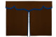 Suede look truck bed curtain 3-piece, with fringes grizzly blue Length 149 cm