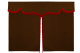 Wildlederoptik Lkw Bettgardine 3 teilig, mit Fransen grizzly rot Länge 149 cm