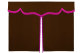 Wildlederoptik Lkw Bettgardine 3 teilig, mit Fransen grizzly pink Länge 149 cm
