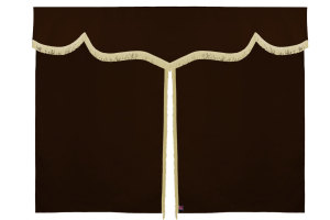 Suede look truck bed curtain 3-piece, with fringes dark...