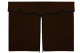 Wildlederoptik Lkw Bettgardine 3 teilig, mit Fransen dunkelbraun schwarz Länge 149 cm