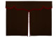 Wildlederoptik Lkw Bettgardine 3 teilig, mit Fransen dunkelbraun bordeaux Länge 179 cm