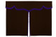 Wildlederoptik Lkw Bettgardine 3 teilig, mit Fransen dunkelbraun flieder Länge 149 cm