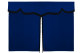 Wildlederoptik Lkw Bettgardine 3 teilig, mit Fransen dunkelblau schwarz Länge 179 cm