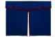 Sänggardin i mockalook med fransar, 3-delad mörkblå Bordeaux Längd 179 cm