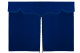 Sänggardin i mockalook med fransar, 3-delad mörkblå blå Längd 179 cm