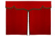 Sänggardin i mockalook med fransar, 3-delad röd brun Längd 179 cm