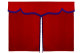 Wildlederoptik Lkw Bettgardine 3 teilig, mit Fransen rot flieder Länge 149 cm