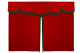 Suede look truck bed curtain 3-piece, with fringes red green Length 179 cm