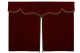 Sänggardin i mockalook med fransar, 3-delad Bordeaux brun Längd 149 cm