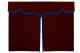 Wildlederoptik Lkw Bettgardine 3 teilig, mit Fransen bordeaux blau Länge 149 cm