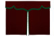 Wildlederoptik Lkw Bettgardine 3 teilig, mit Fransen bordeaux grün Länge 149 cm