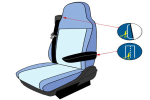Lkw Sitzbezug ClassicLine - Extreme - Mod.A - schwarz-grau - mit Logo