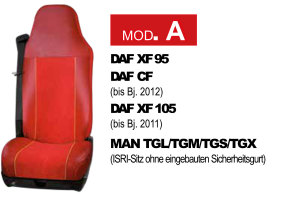 Lkw Sitzbezug ClassicLine - Extreme - Mod.A - rot-rot - ohne Logo