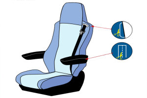 Lkw Sitzbezug ClassicLine - Extreme - Mod.B - hellblau-hellblau - mit Logo