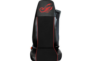 Truck-seat cover ClassicLine Extreme Mod.C black-black with Logo
