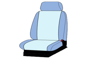 Truck-seat cover ClassicLine - Extreme - Mod.E - light blue-light blue - with Logo