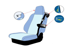 Truck-seat cover ClassicLine - Extreme - Mod.P - light blue-light blue - with Logo