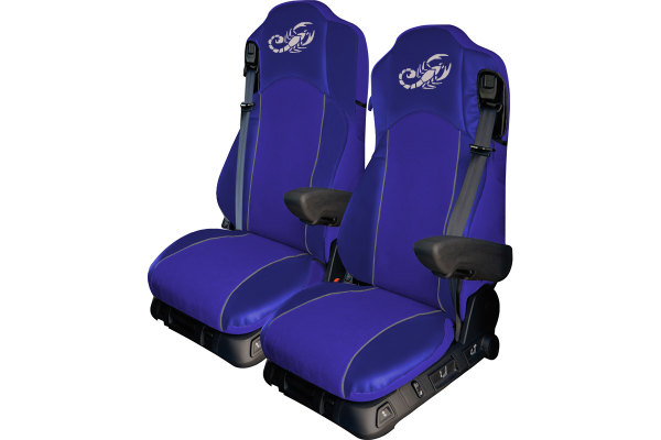 Lkw Sitzbezug ClassicLine - Extreme - Mod.F - blau-blau - mit Logo