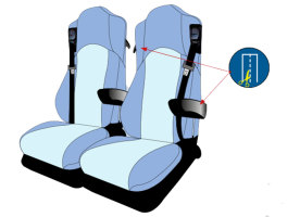 Truck-seat cover ClassicLine - Extreme - Mod.F - light blue-light blue - with Logo